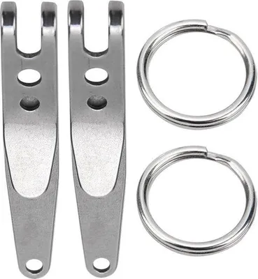 Immagine prodotto di 2 pezzi Schorsing Clip Holder Clip tattica Clip da tasca in acciaio inossidabile Clip da cintura per attività outdoor con portachiavi Portachiavi multifunzionale