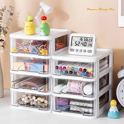 Obrázok produktu pre Uniqoos® – Organizér na písací stôl – veľký, multifunkčný organizér do kancelárie s priehľadnou zásuvkou, vhodný do domácnosti, kancelárie a školy, na uskladnenie písacích potrieb a kozmetiky