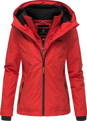 Produktbild von Marikoo Damen Übergangs Outdoor Jacke Windbreaker Regenjacke Erdbeere Rot Gr. 34 - XS