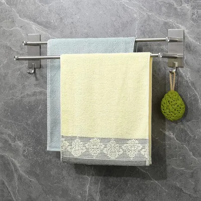 Produktbild von Handtuchhalter ohne Bohren Selbstklebend 2x 60cm Edelstahl Gebürstetes Silber