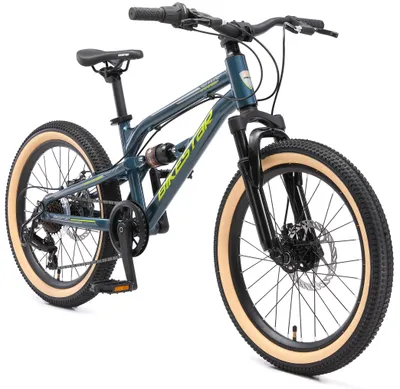 Produktbild von BIKESTAR Alu Kinder Jugend Mountainbike Vollgefedert, 7 Gang Shimano, 20 Zoll ab 6 - 7 Jahre | Fully MTB Scheibenbremse | Petrol
