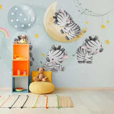 Produktbild von Muralo XXL Selbstklebende FOTOTAPETE Aquarell ZEBRY 3D Effekt Tiere (B) 180 cm x (H) 120 cm Tapete Wandtapete WOHNZIMMER SCHLAFZIMMER 4826