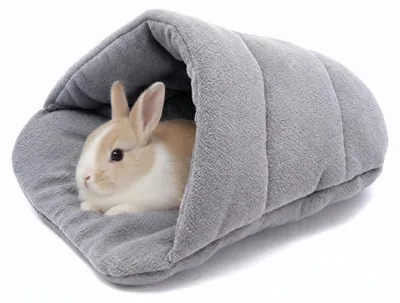 Kleintierhöhle Kuschelnest für Meerschweinchen, Kaninchen, Grau, 38x28 cm