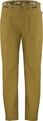 Labyrinth Pants von La Sportiva in gelber Farbe; geeignet für Klettern und Bouldern.