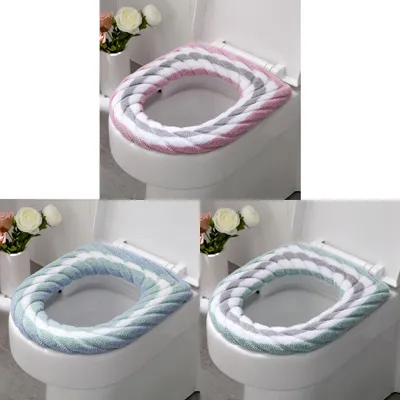 Produktbild von 3er-Set Toilettensitze, Toilettensitzbezüge und Kissen für das Badezimmer, weich, warm, waschbar