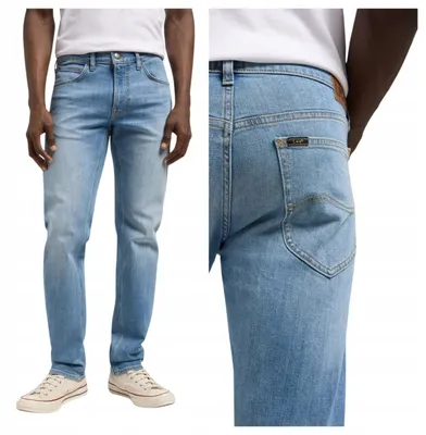 Produktbild von Lee | Herrenjeans Daren Zip Fly Straight Beaming blau Denim Stretch Regular Fit klassische Jeanshose W38 L30