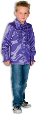 Produktbild von L310033K-128 lila Kinder Rüschenhemd Discohemd Gr.128