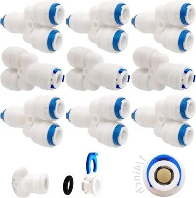 Image de Raccord universel pour filtre à eau à osmose inverse, raccord à emboîter de 6,35 mm (1/4") pour robinet de cuisine