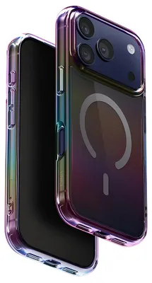 Zdjęcie produktu dla Etui Uniq Iridescia do iPhone'a 17 Pro     Ładowanie Magclick Midnight Quartz