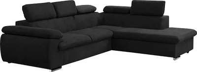 Produktbild von Ecksofa mit Schlaffunktion & Bettkasten- Ecke Rechts - Schwarz - FABIEN