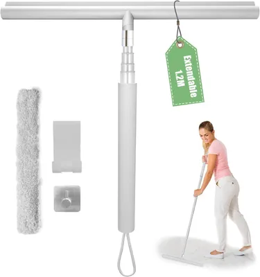 Productafbeelding van Douchewisser - 120 cm - Siliconen - Zonder Boren - Verstelbaar - Grijs