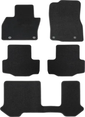Image de Tapis De Sol De Qualité Supérieure Noir Pour Mazda CX-80 Depuis 2024 5pcs 7-Seats, Ajustement Précis, Base Antidérapante, avec Attaches