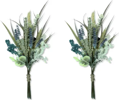 Produktbild von Kunstpflanze Strauch Blätterwedel Strauß 35cm 2 Stück