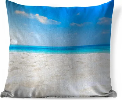 Produktbild von MuchoWow® Zierkissen Sofakissen Wohnzimmer Dekokissen 50x50 cm Strand - Meer - Sand - Komfort - Sofakissen