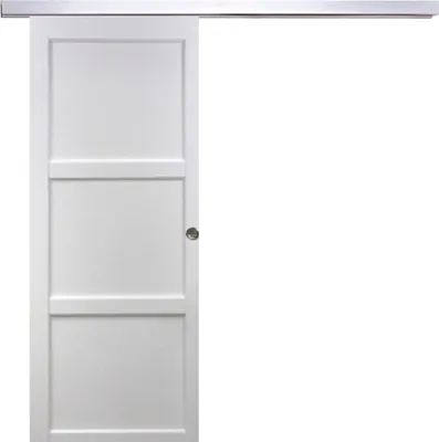 Immagine prodotto di Porta scorrevole Korya bianca a 3 ante H204 x L83 cm, binario in alluminio, conchiglie GD MENUISERIES