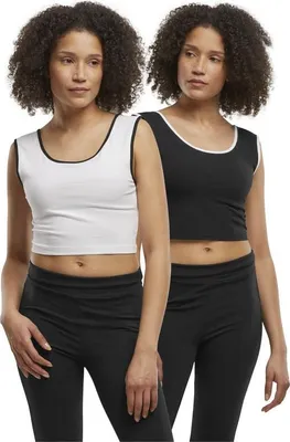 Immagine prodotto di Dámské tílko Urban Classics Ladies Contrast Cropped Top nero/bianco+bianco/nero - XL