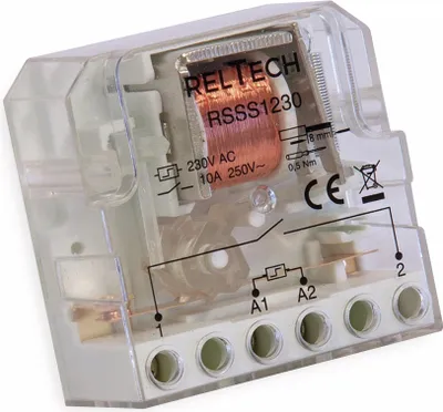 Produktbild von Reltech Stromstoßschalter Doseneinbau, elektromechanisch, 230V, 16A, 1Schließer, 1 Stk.