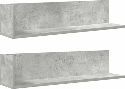 Obrázek produktu pro vidaXL Nástěnné police 2 ks. Betonová šedá 75x16,5x16,5 cm Materiál na bázi dřeva