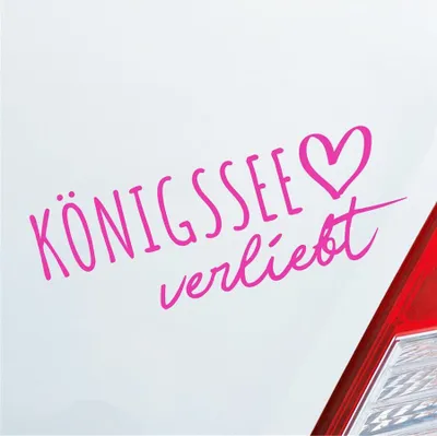Produktbild von Auto Aufkleber Königssee verliebt Herz See Sea Liebe Car 19x7 cm Pink Sticker Heckscheibenaufkleber