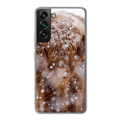 Produktbild von MuchoWow® Handyhülle Schutzhülle Hülle für Samsung Galaxy S22 Plus Schottischer Highlander - Hörner - Schnee Silikon Softcase Handy Hülle - Schutzabdeckung