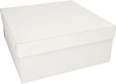 Produktbild von Tortenkartons, mit Deckel, Pappe eckig 30 cm x 30 cm x 13 cm weiss