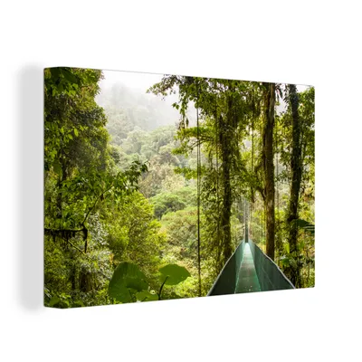 Produktbild von OneMillionCanvasses® - Leinwandbilder - 150x100 cm, Monteverde - Wald - Brücke - Regenwald, Wandbilder Kunstdruck Wanddekoration