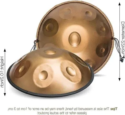 Productafbeelding van Handpan Trommel - Percussie Instrument - Muziek Maken - 9 Tonen D Mineur - 56 cm - Staal
