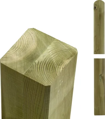 Produktbild von Plus Leimholzpfosten 147 cm 90 x 90 mm druckimprägniert Kopf gerundet