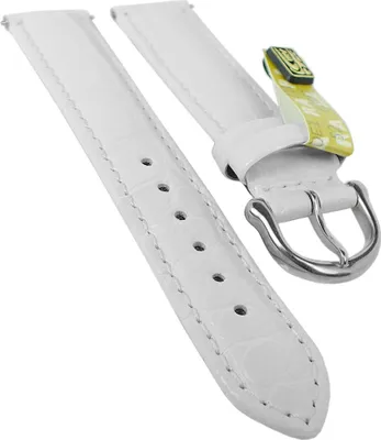 Produktbild von Maurice Lacroix | LOUISIANA Uhrenarmband | echt Krokoleder weiß 34790, Schließe:Silbern