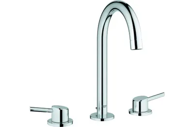 Produktbild von Grohe Concetto 3-Loch-Waschtischbatterie mit Zugstangen-Ablaufgarnitur chrom - 20216001