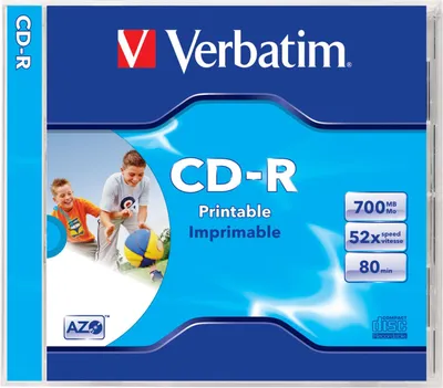 Immagine prodotto di Verbatim CD-R AZO Wide Inkjet Printable, CD-R, 700 MB, 52x, jewel case