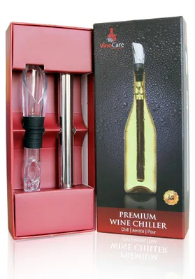 3-in-1 Flaschenkühlstab mit Belüfter und tropffreiem Ausgießer