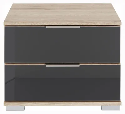 Produktbild von Nachtkonsole Nachtschrank Easy Plus 52x38x40cm Eiche Sanremo / Glasgrau
