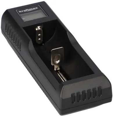 Image de Kraftmax BC-1000 Chargeur de batterie USB pour batteries Li-Ion 18650 26650 14500 CR123