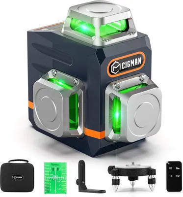 Image de Laser de ligne verte 3x360 degrés - portée de 30 mètres - autonivelant avec télécommande
