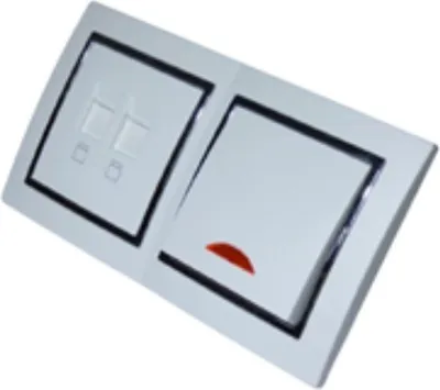 Produktbild von 9535 Levina S 2-er 1xKontroll 1x Netzwerk silbern Rand