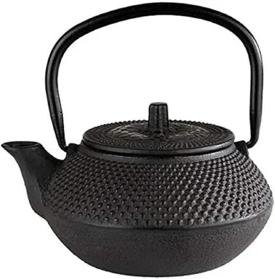 Gusseiserne Teekanne, 0,3 l, 12,5 x 11 cm, schwarz