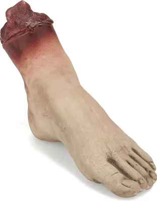 Productafbeelding van Afgehakt lijkvoet Halloween decoratie, beige-rood, 19x8x5cm - One size