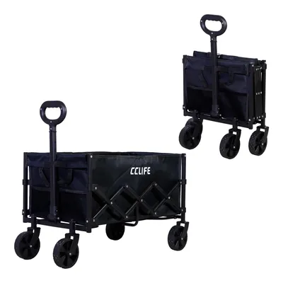 Produktbild von CCLIFE Bollerwagen Faltbar 90L bis 120kg mit Teleskopstange Outdoor Schwarz