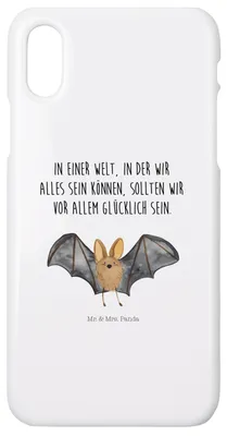 Produktbild von Mr. & Mrs. Panda Iphone 10 Handyhülle Fledermaus Flügel - Weiß - Geschenk, Handy, X, Cover, Hülle, Lustige Sprüche
