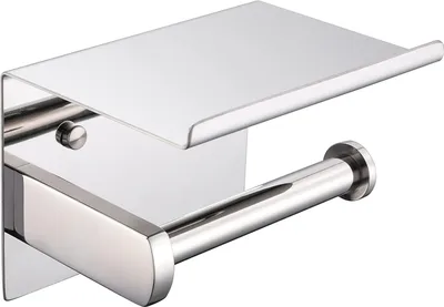 Produktbild von Toilettenpapierhalter mit Ablage - Edelstahl - Chrom - Modern