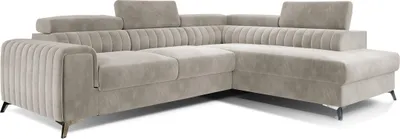 Produktbild von Ecksofa mit Schlaffunktion und Bettkasten, Couch für Wohnzimmer, Schlafsofa Sofagarnitur L-Form Wohnlandschaft mit Bettfunktion 278x92x205 cm OLIVIER (Rechts, Hellbeige - Paros 2)
