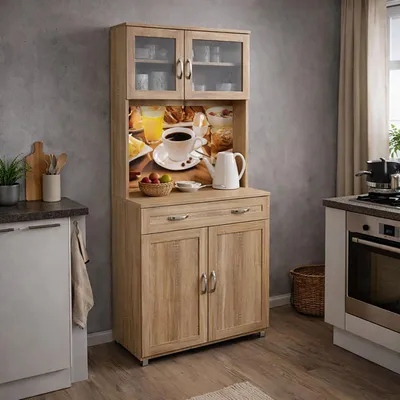 Produktbild von Küchenbuffet mit Glasteil Sonoma Blanca Bistro