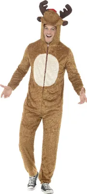 Produktbild von Origineller Rentier-Onesie für Erwachsene Braun M (48/50)