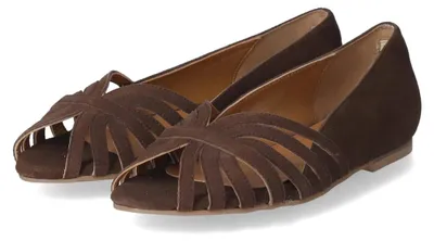 Image de Copenhagen Shoes - Ballerines pour femmes, modèle PASSIONATE, en daim marron, couleur "Rauleder", taille 38