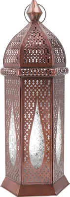 Produktbild von Große Orientalische Metall/Glas Laterne in Marrokanischem Design - Modell 5, Mehrfarbig, Glas,Metall,Eisen, 60*21*21 cm, Orientalische Laternen