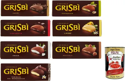 Produktbild von Testpaket Vicenzi Grisbì kekse Mürbeteiggebäck, gefüllt mit weicher creme 7x 150 g + italian Gourmet polpa 400g