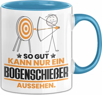 Produktbild von Bogenschießer Geschenk Tasse So Gut Kann Nur Ein Bogenschießer Aussehen Geschenkidee Kaffee-Becher (Blau)