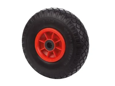 Produktbild von Toolland Pannensicheres PolyurethanRad für Sackkarre, 254 mm Vollgummireifen mit roter Felge, leise, robust,