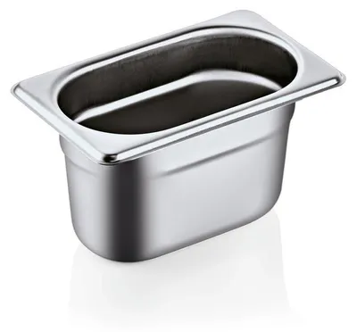 Produktbild von 12x WAS Germany GN Behälter 1/9, 1 l, Höhe: 100 mm, Chromnickelstahl 18/8, Edelstahl
